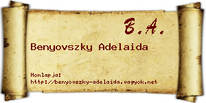 Benyovszky Adelaida névjegykártya